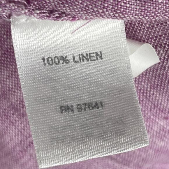 J. Jill Love Linen Muted Pink Long Sleeve Button Front Shirt Women's Medium - Picture 4 of 8